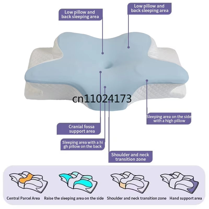 Sunmmer Cold Sleeping Memory Pillow Slow Rebound Memory Cotton Pillow Neck Pillow Butterfly Pillow Cervical Pillow